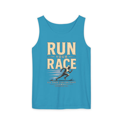 Run Your Race Christian Graphic Tank