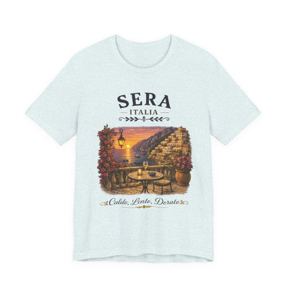 Sera Italia Vintage Graphic Tee – Golden Italian Sunset Coastal Shirt