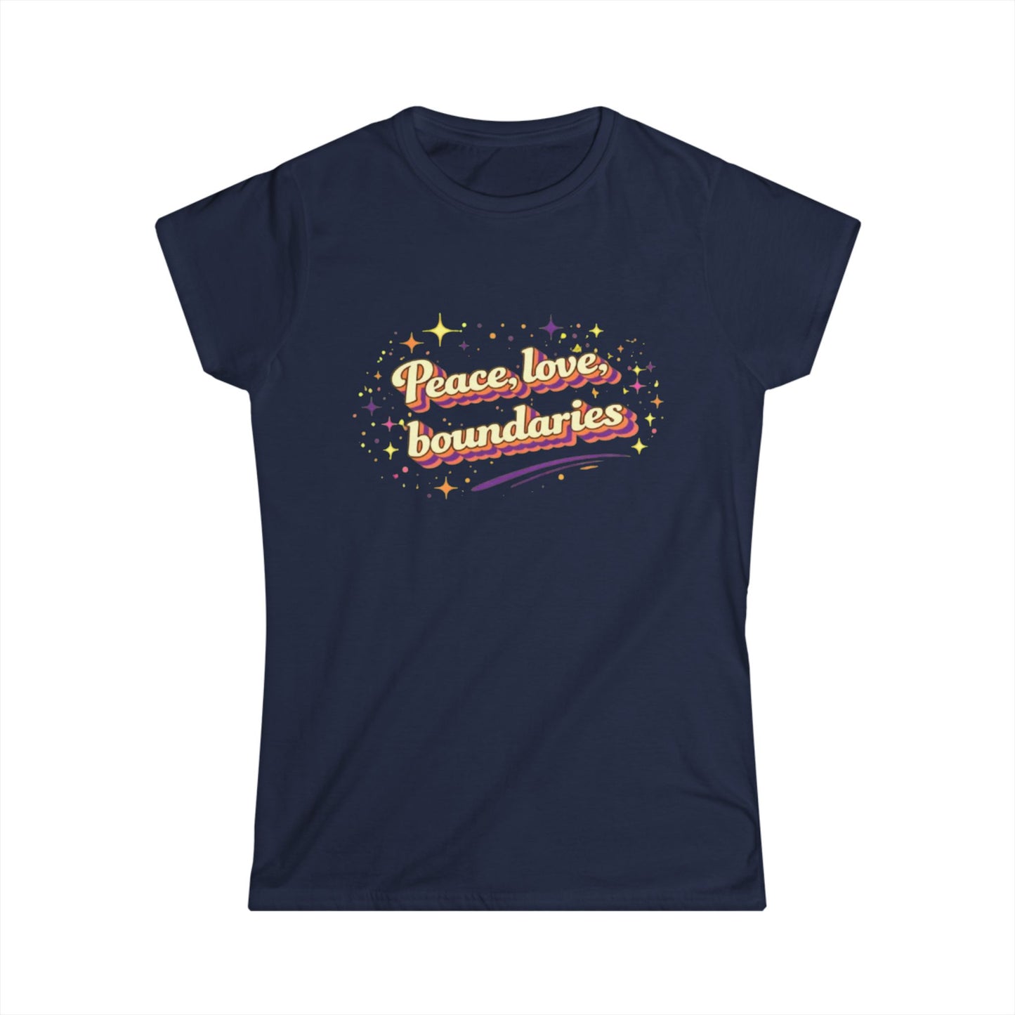 "Peace, Love, Boundaries" Cute Women's Tee