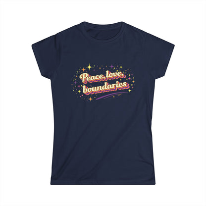 "Peace, Love, Boundaries" Cute Women's Tee