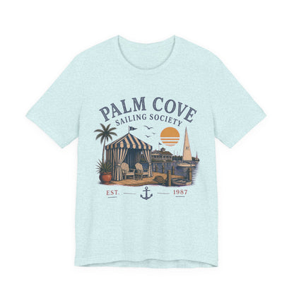 Palm Cove Sailing Society Vintage Graphic Tee – Retro Marina Style Shirt