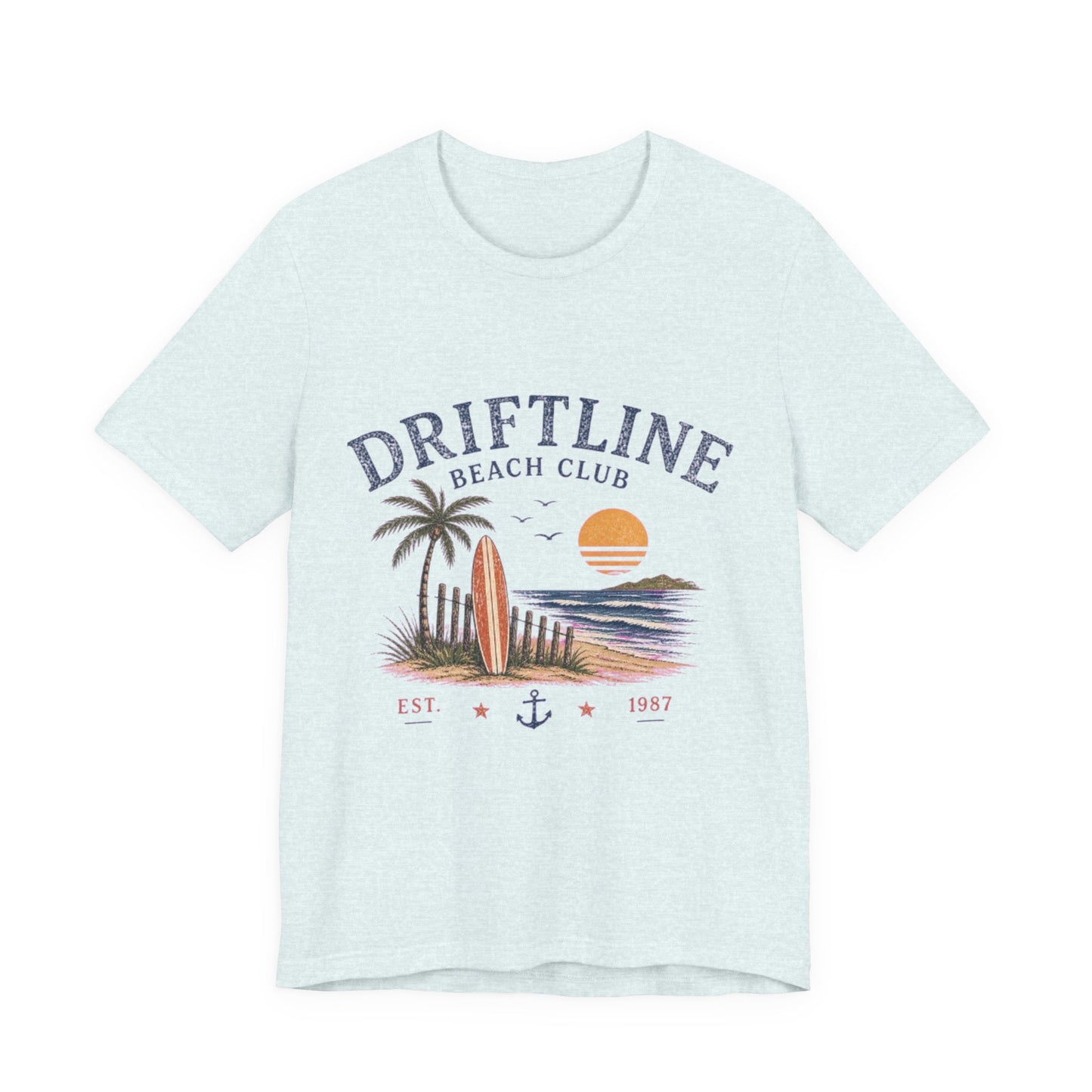Driftline Beach Club Vintage Graphic Tee – Retro Coastal Surf Style Shirt