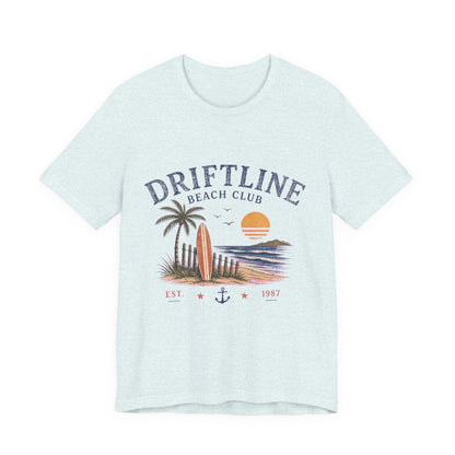 Driftline Beach Club Vintage Graphic Tee – Retro Coastal Surf Style Shirt
