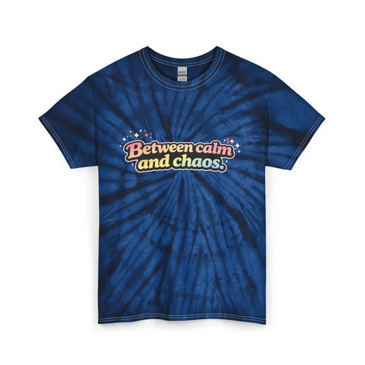 "Between Calm and Chaos" Tie-Dye Retro Graphic Tee