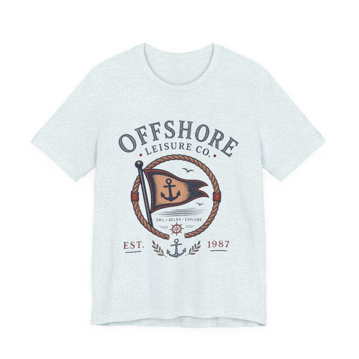 Offshore Leisure Co. Vintage Graphic Tee – Retro Nautical Flag Style Shirt
