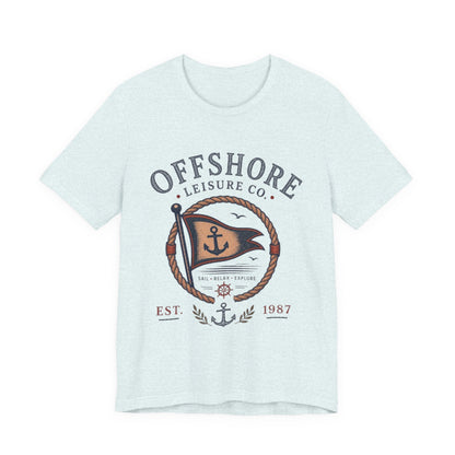 Offshore Leisure Co. Vintage Graphic Tee – Retro Nautical Flag Style Shirt