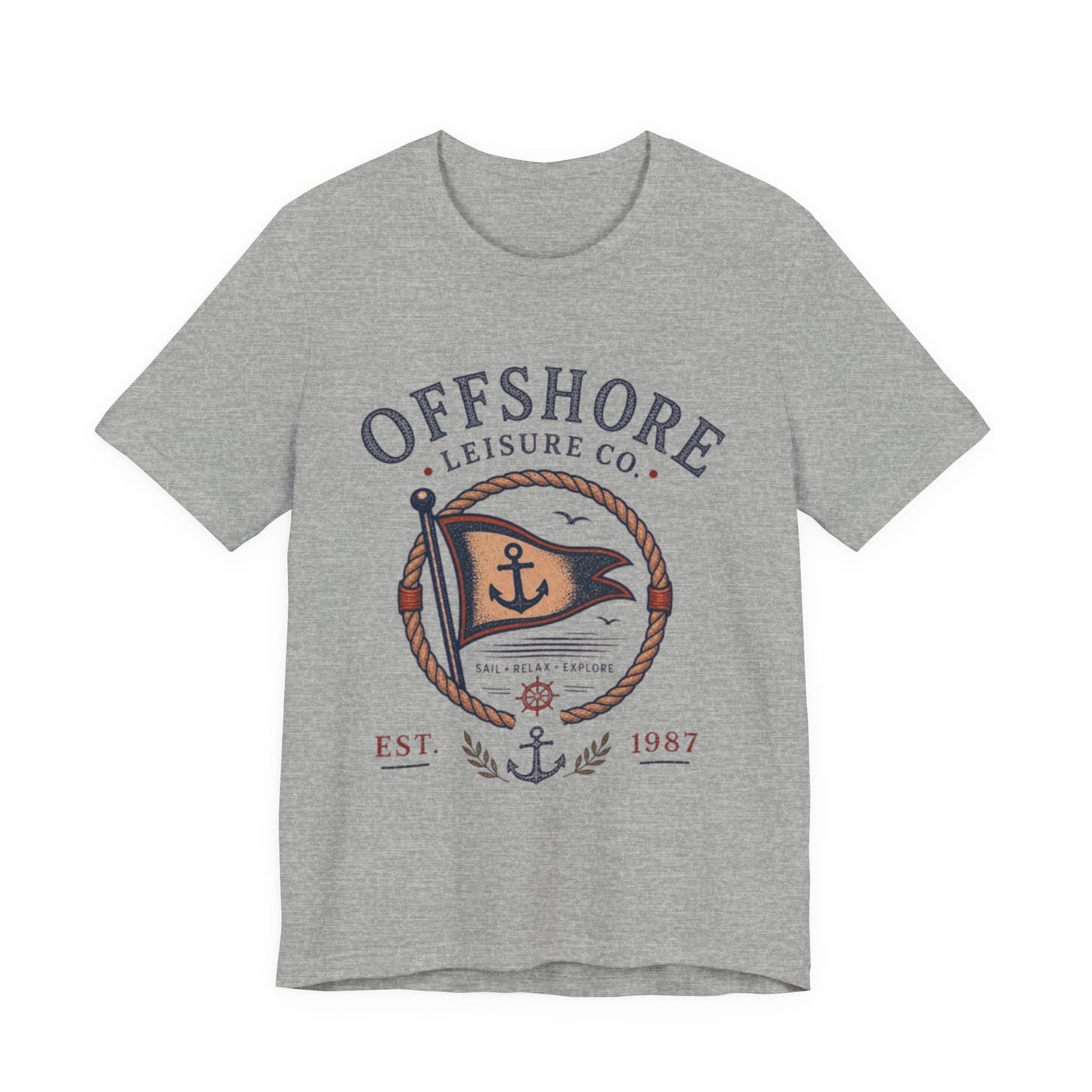 Offshore Leisure Co. Vintage Graphic Tee – Retro Nautical Flag Style Shirt