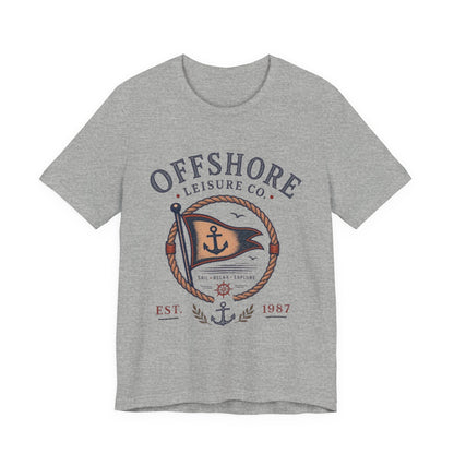 Offshore Leisure Co. Vintage Graphic Tee – Retro Nautical Flag Style Shirt