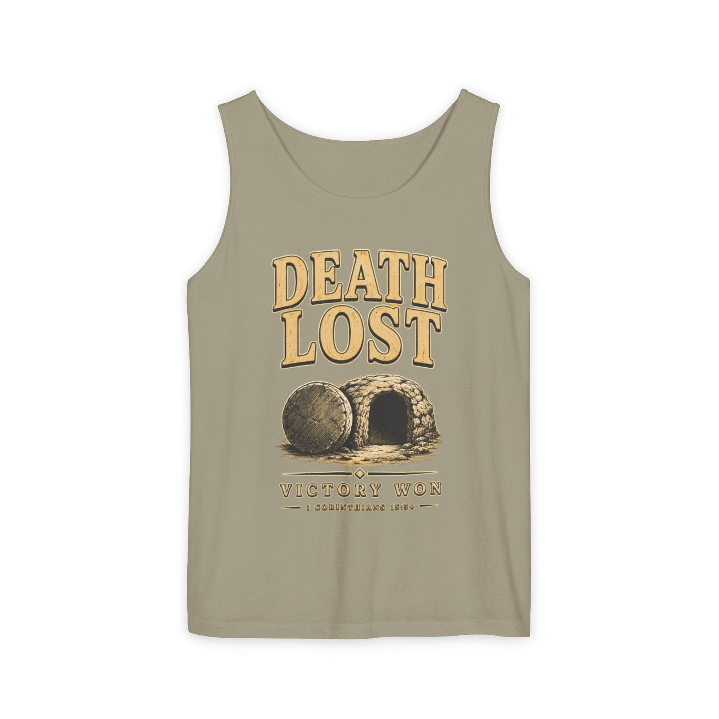 Death Lost Victory Won Christian Graphic Tank