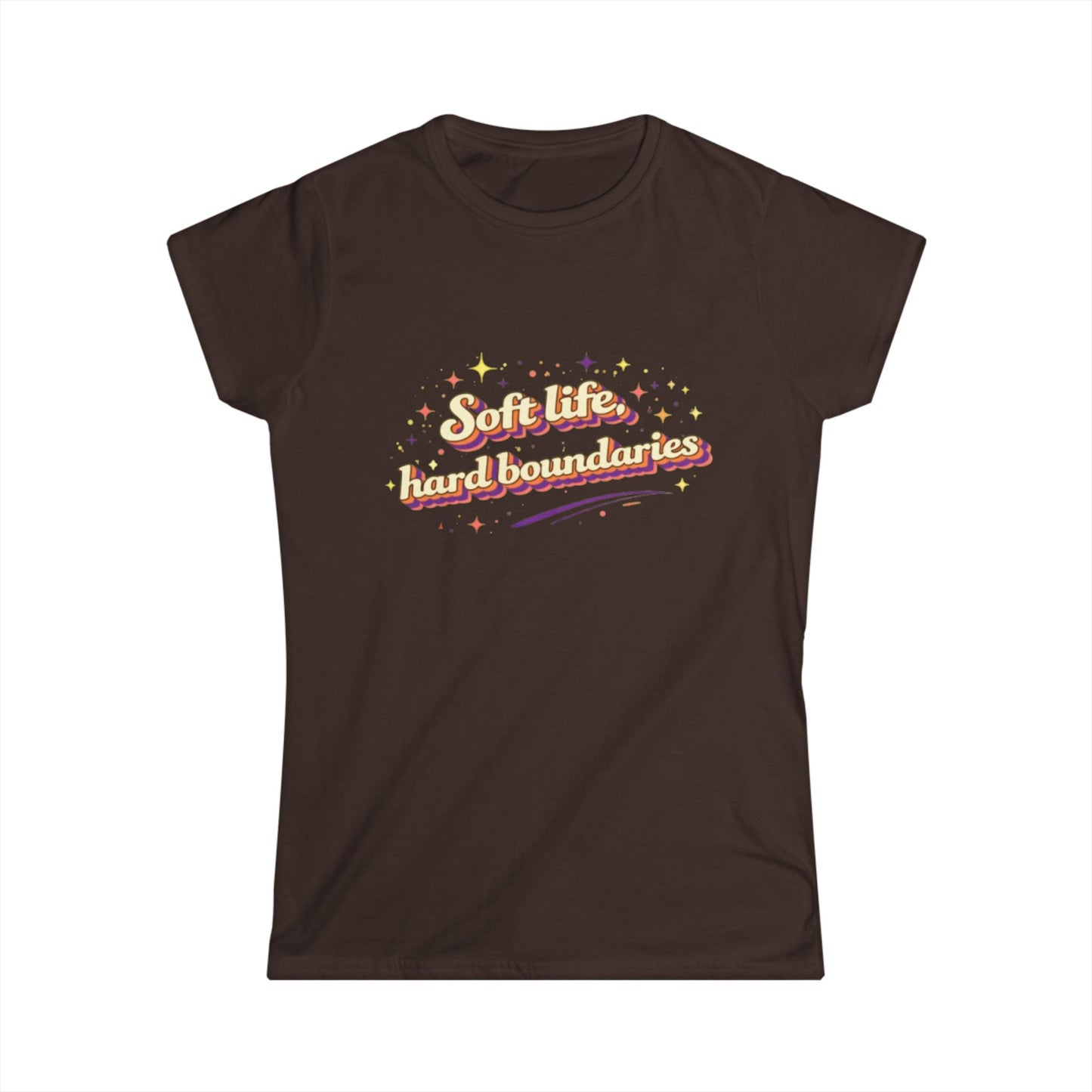 "Soft Life, Hard Boundaries" Cute Women's Tee