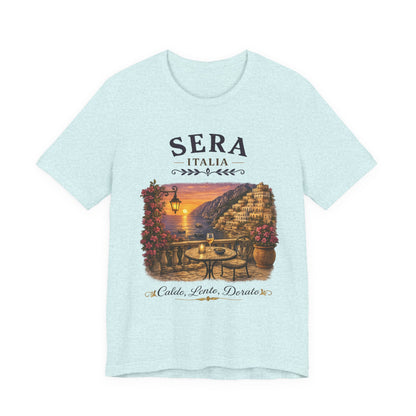 Sera Italia Vintage Graphic Tee – Golden Italian Sunset Coastal Shirt