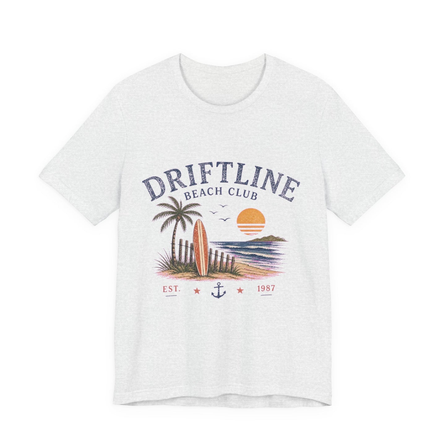 Driftline Beach Club Vintage Graphic Tee – Retro Coastal Surf Style Shirt