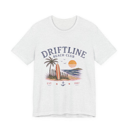 Driftline Beach Club Vintage Graphic Tee – Retro Coastal Surf Style Shirt