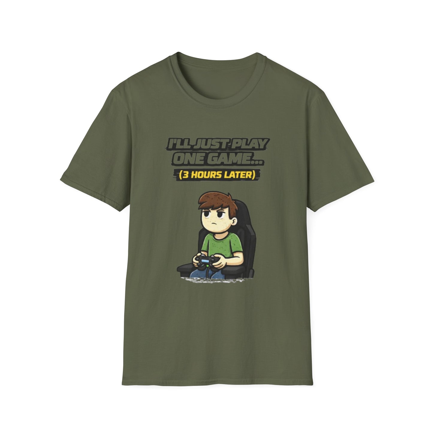 "I'll Just Play One Game...3 Hours Later" Funny Gamer Graphic Tee