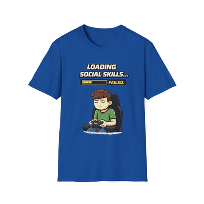"Loading Social Skills Failed" Funny Gamer Graphic Tee