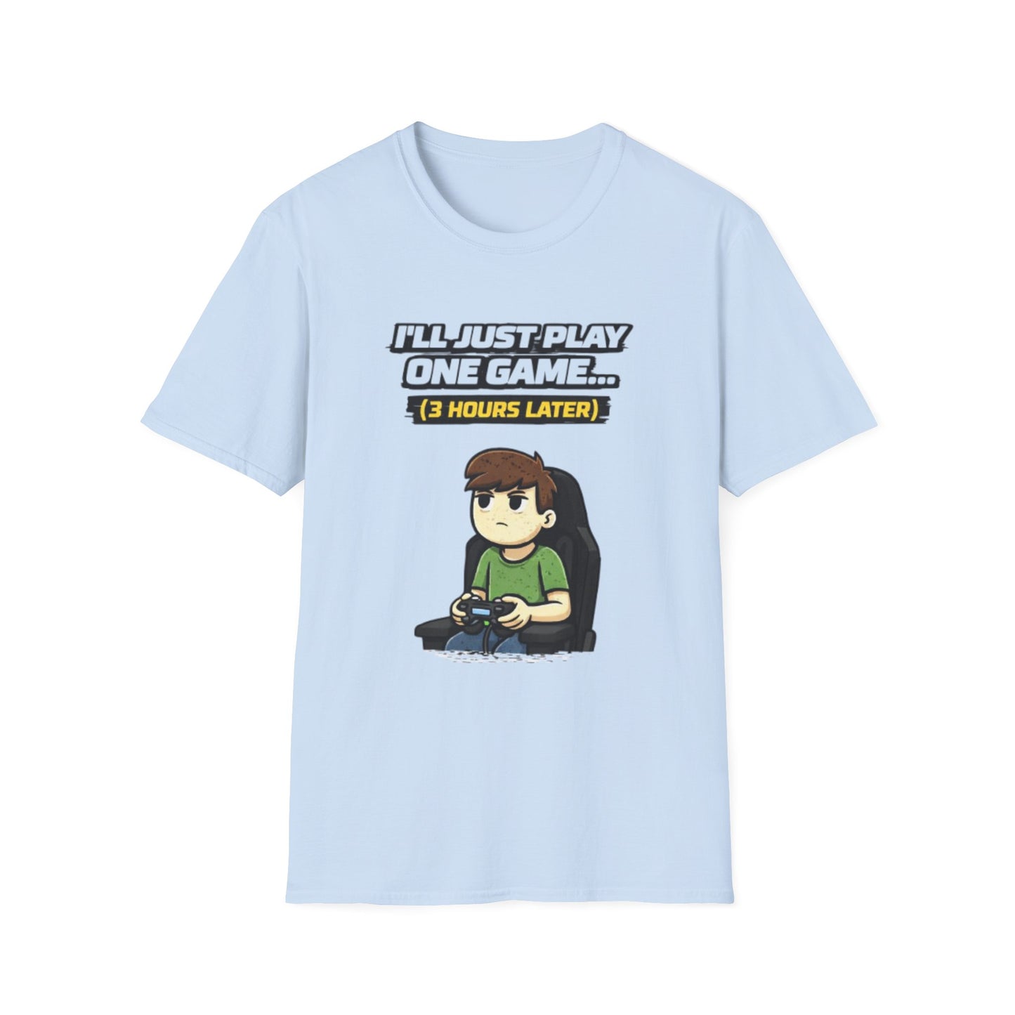 "I'll Just Play One Game...3 Hours Later" Funny Gamer Graphic Tee