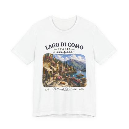 Lago di Como Italia Vintage Graphic Tee – Elegant Lakefront Italian Aesthetic Shirt