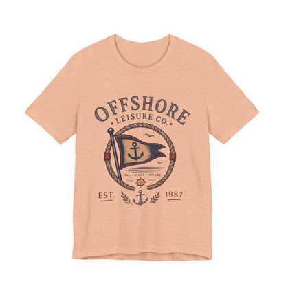 Offshore Leisure Co. Vintage Graphic Tee – Retro Nautical Flag Style Shirt