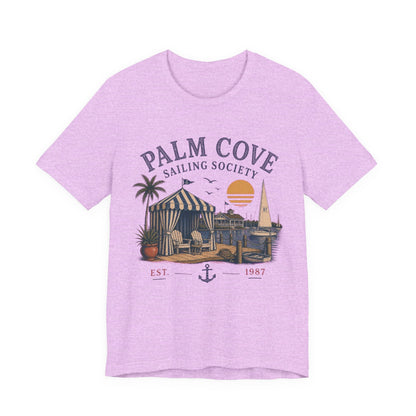 Palm Cove Sailing Society Vintage Graphic Tee – Retro Marina Style Shirt