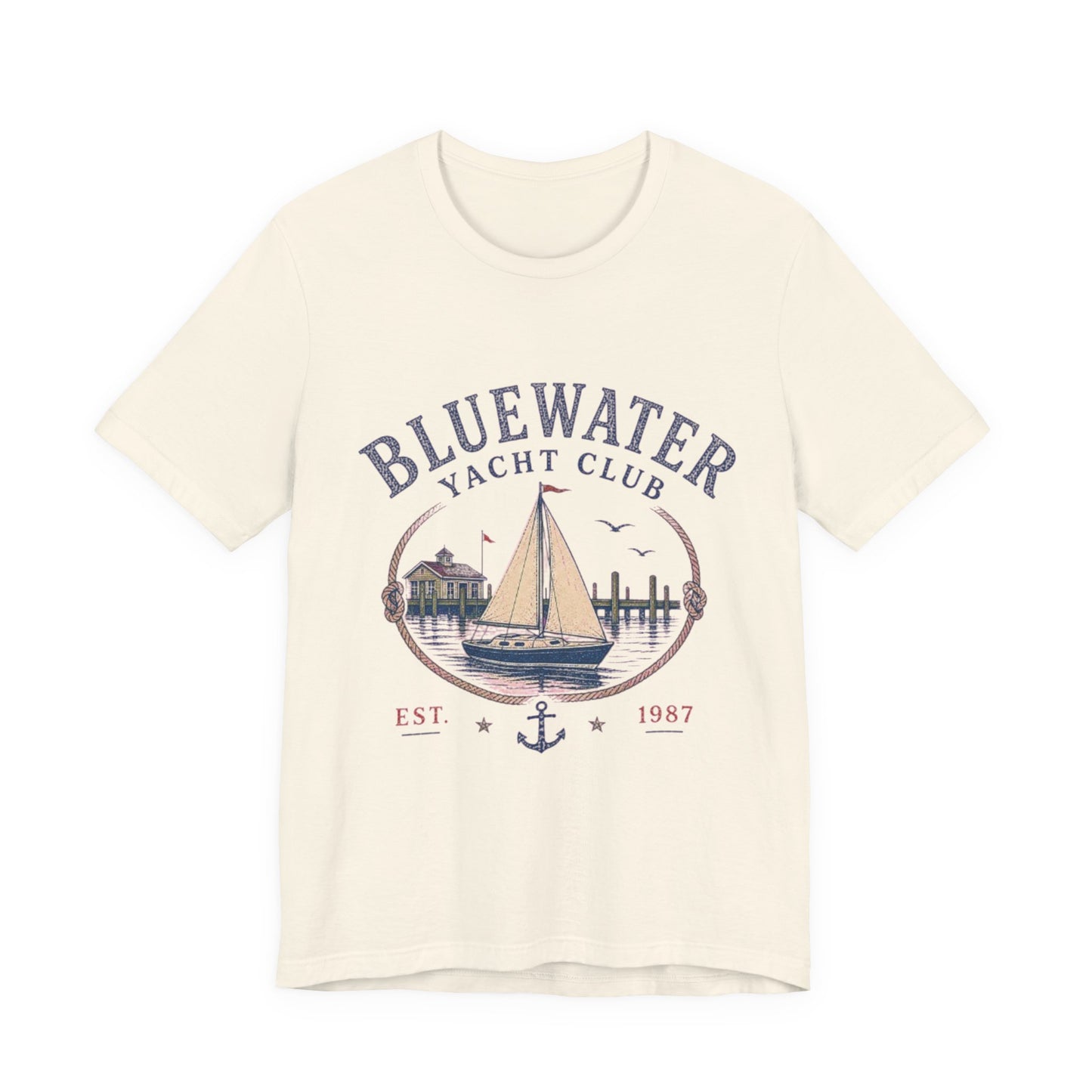 Bluewater Yacht Club Vintage Graphic Tee – Retro Nautical Style Shirt