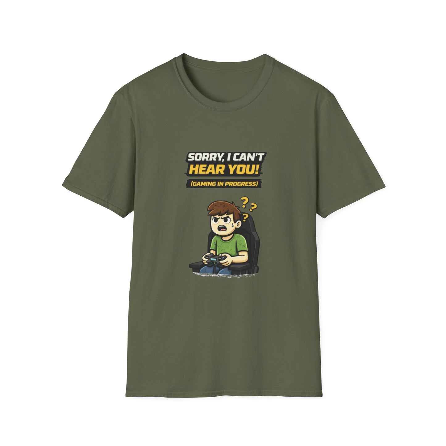 "Sorry, I Can’t Hear You! Gaming in Progress" Funny Gamer Graphic Tee