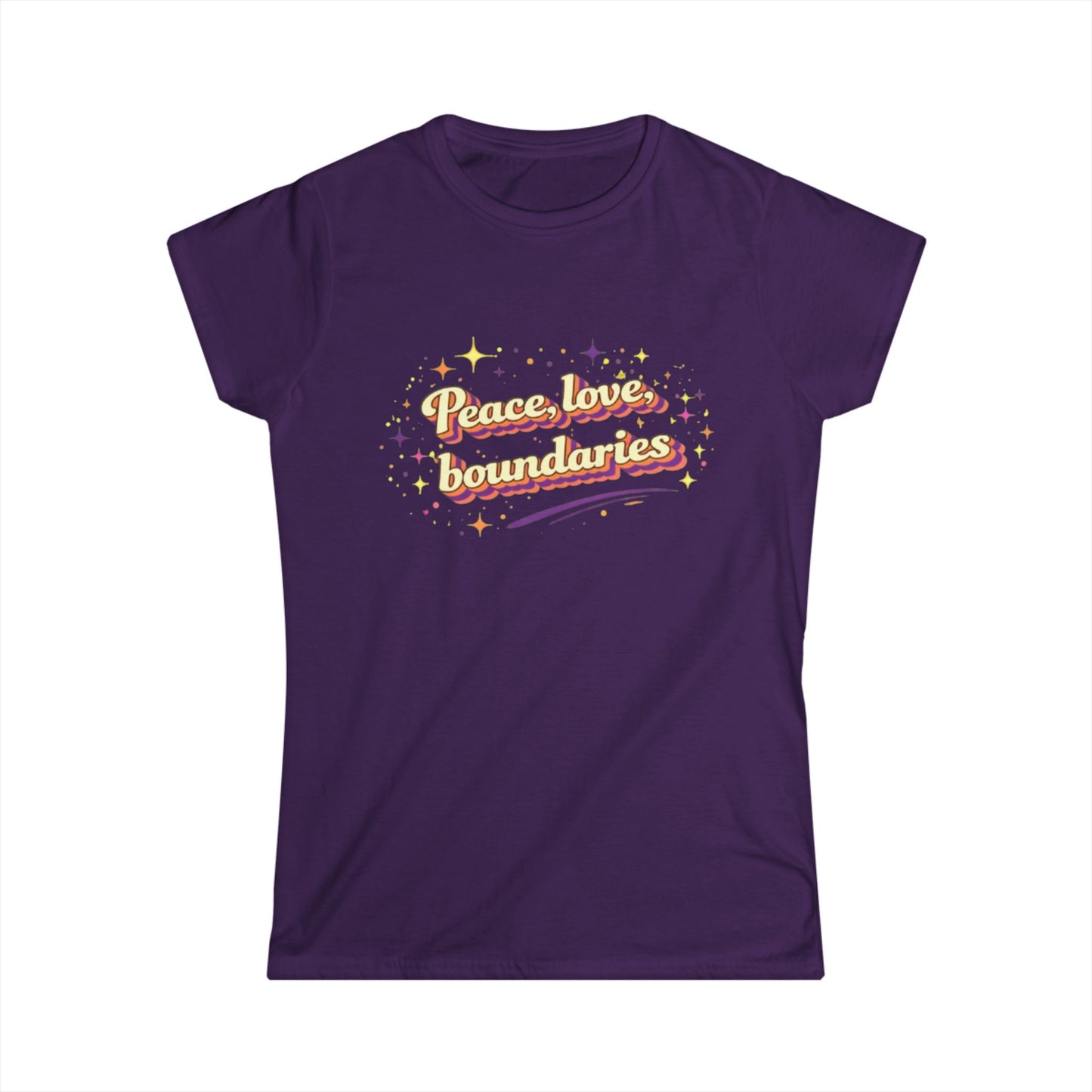 "Peace, Love, Boundaries" Cute Women's Tee