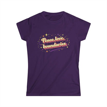 "Peace, Love, Boundaries" Cute Women's Tee