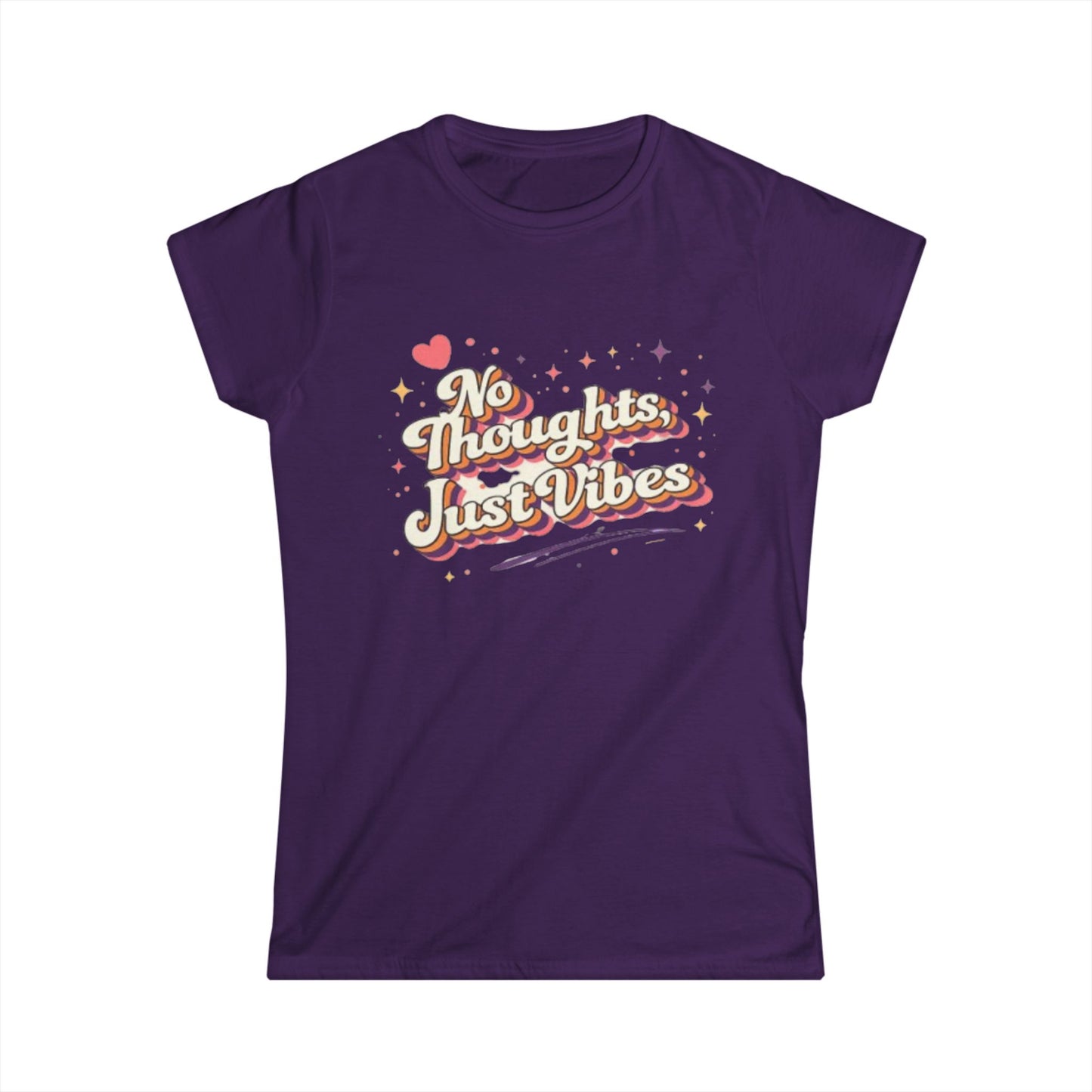 "No Thoughts Just Vibes" Cute Women’s Tee