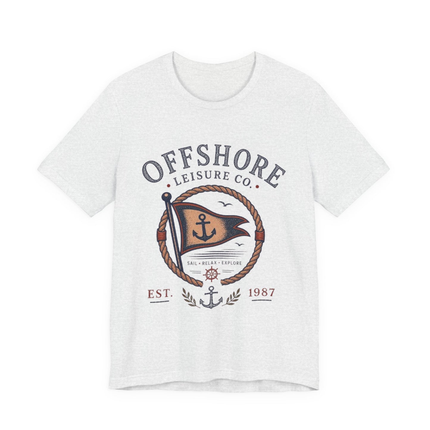 Offshore Leisure Co. Vintage Graphic Tee – Retro Nautical Flag Style Shirt