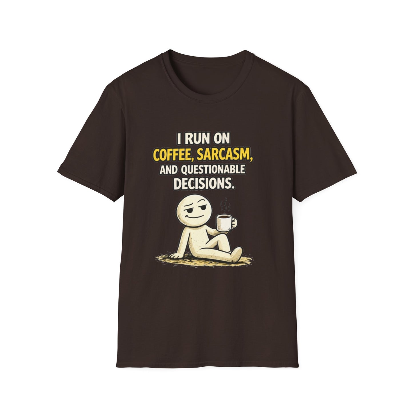 "Coffee, Sarcasm & Questionable Decisions" Funny Graphic Tee