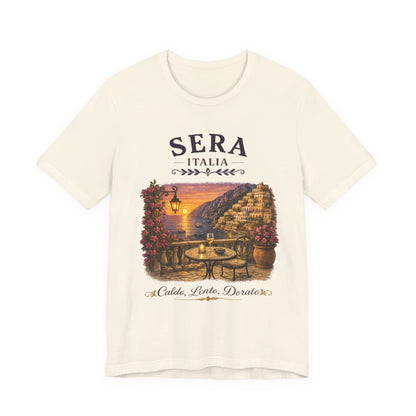 Sera Italia Vintage Graphic Tee – Golden Italian Sunset Coastal Shirt