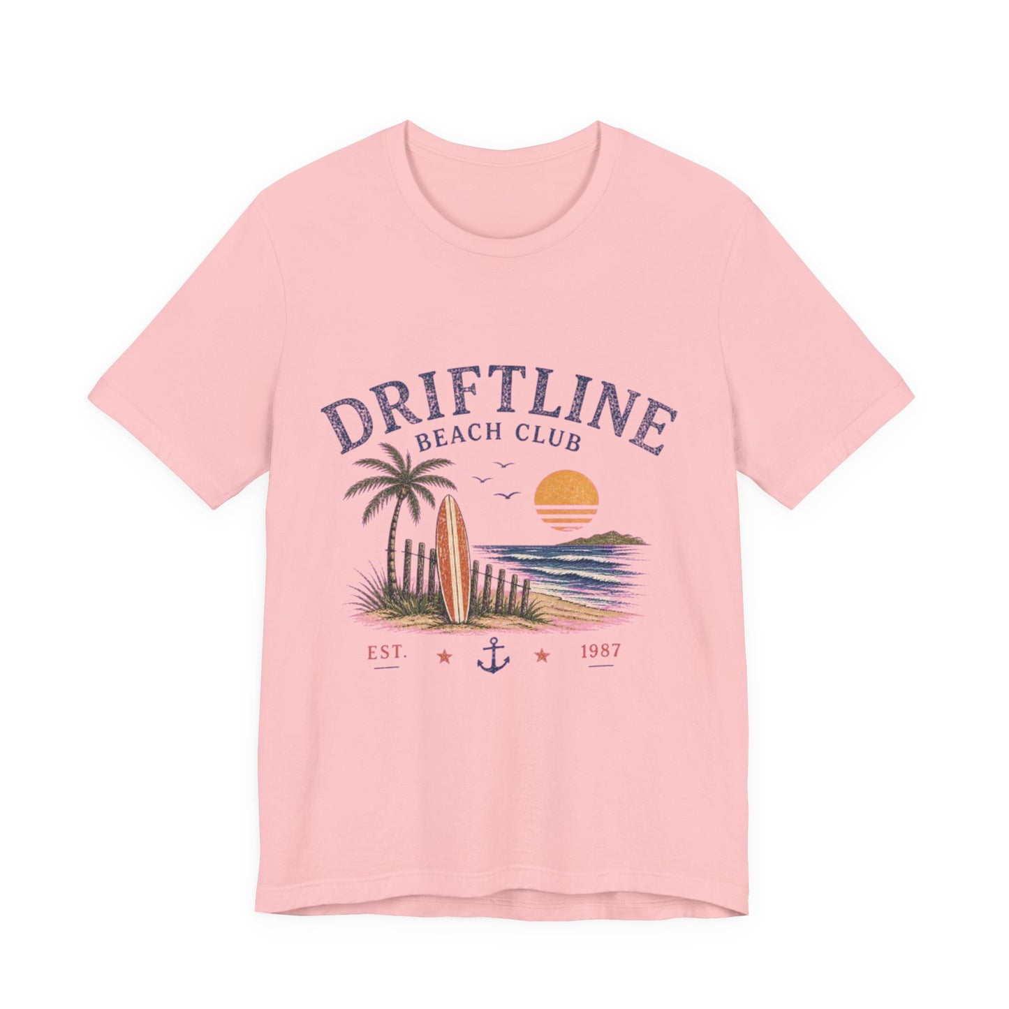 Driftline Beach Club Vintage Graphic Tee – Retro Coastal Surf Style Shirt