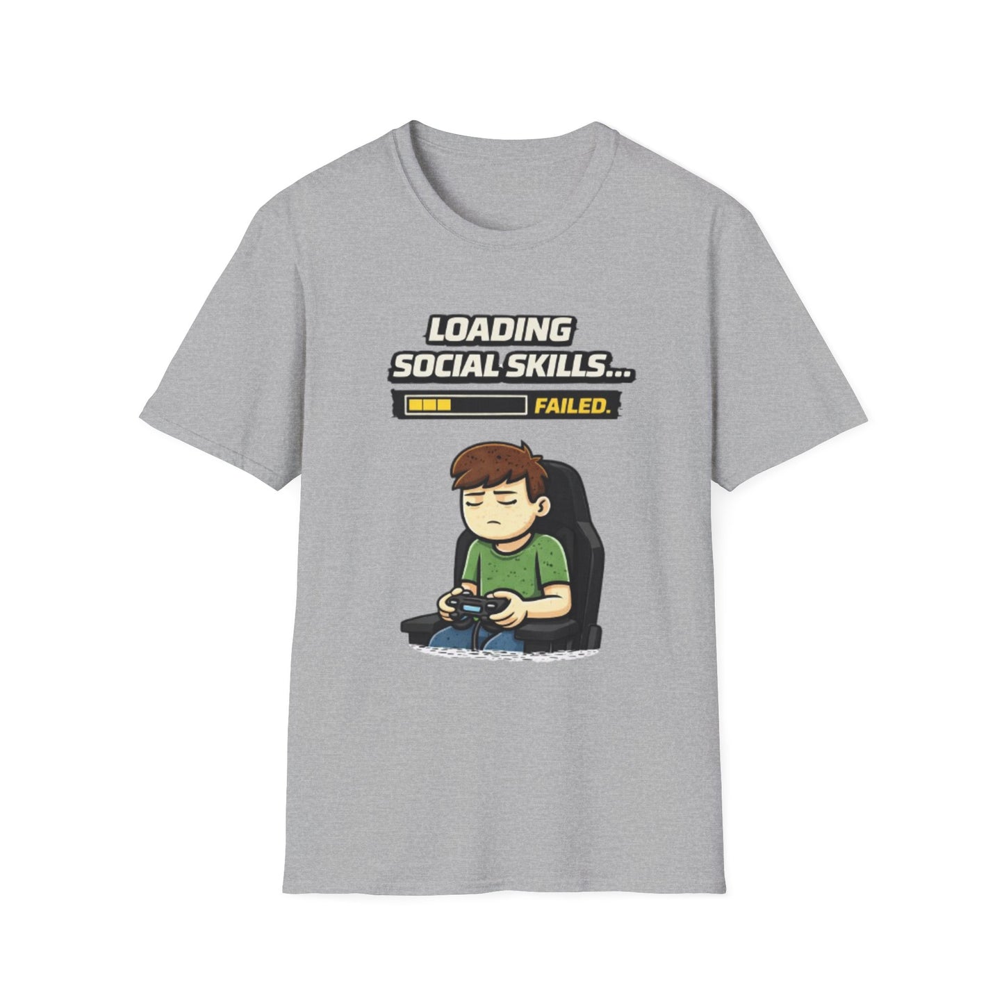 "Loading Social Skills Failed" Funny Gamer Graphic Tee