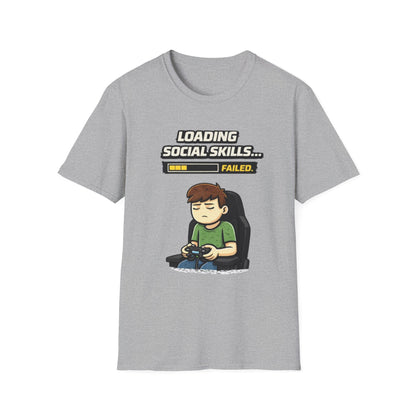 "Loading Social Skills Failed" Funny Gamer Graphic Tee