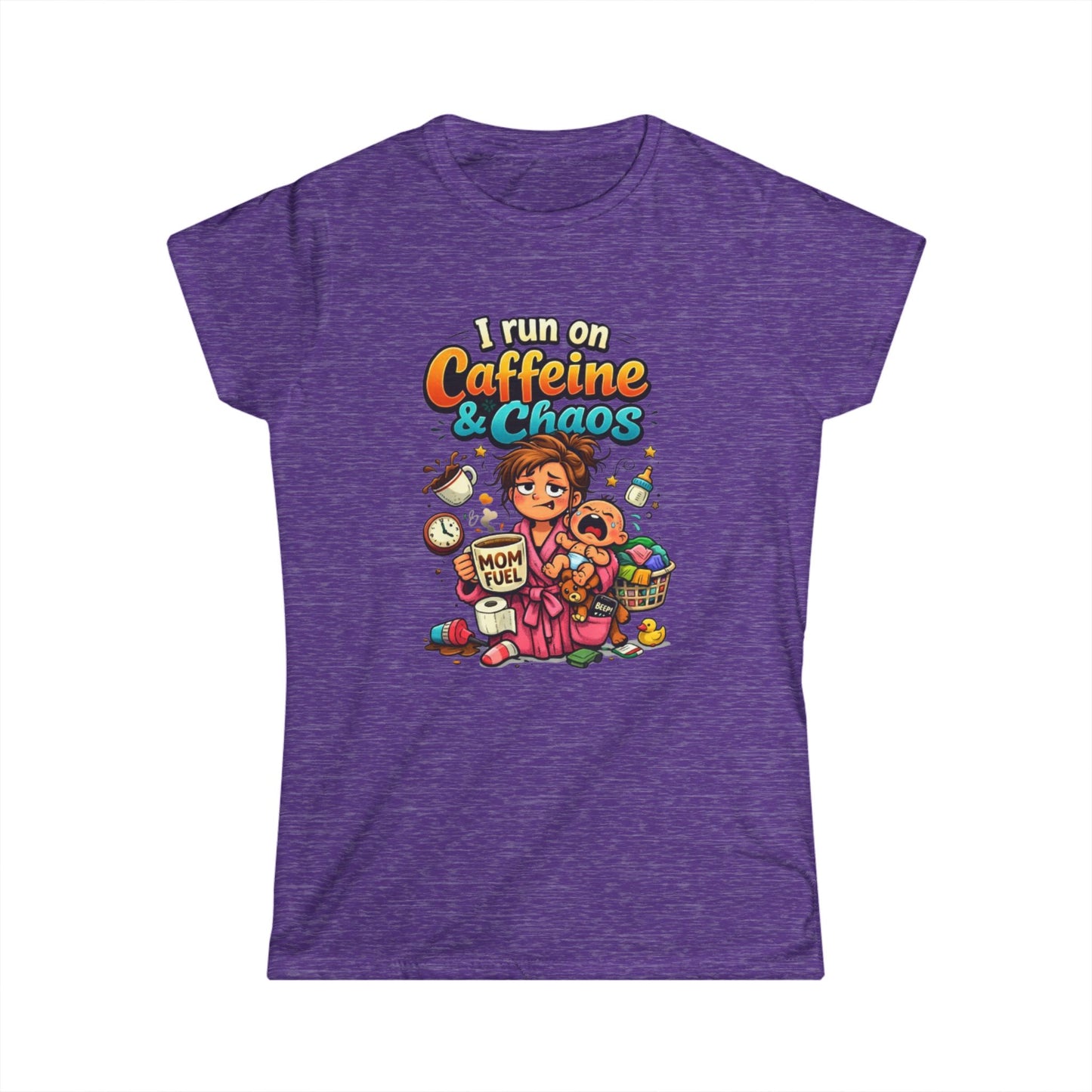 "I Run on Caffeine & Chaos" Funny Mom Tee