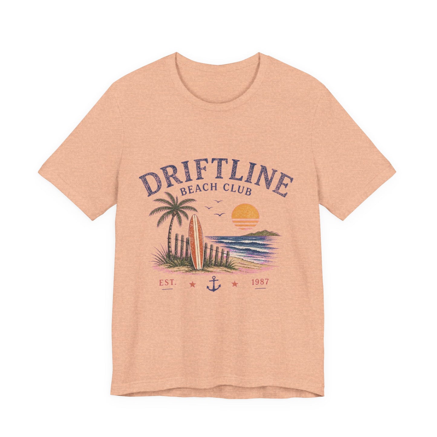 Driftline Beach Club Vintage Graphic Tee – Retro Coastal Surf Style Shirt