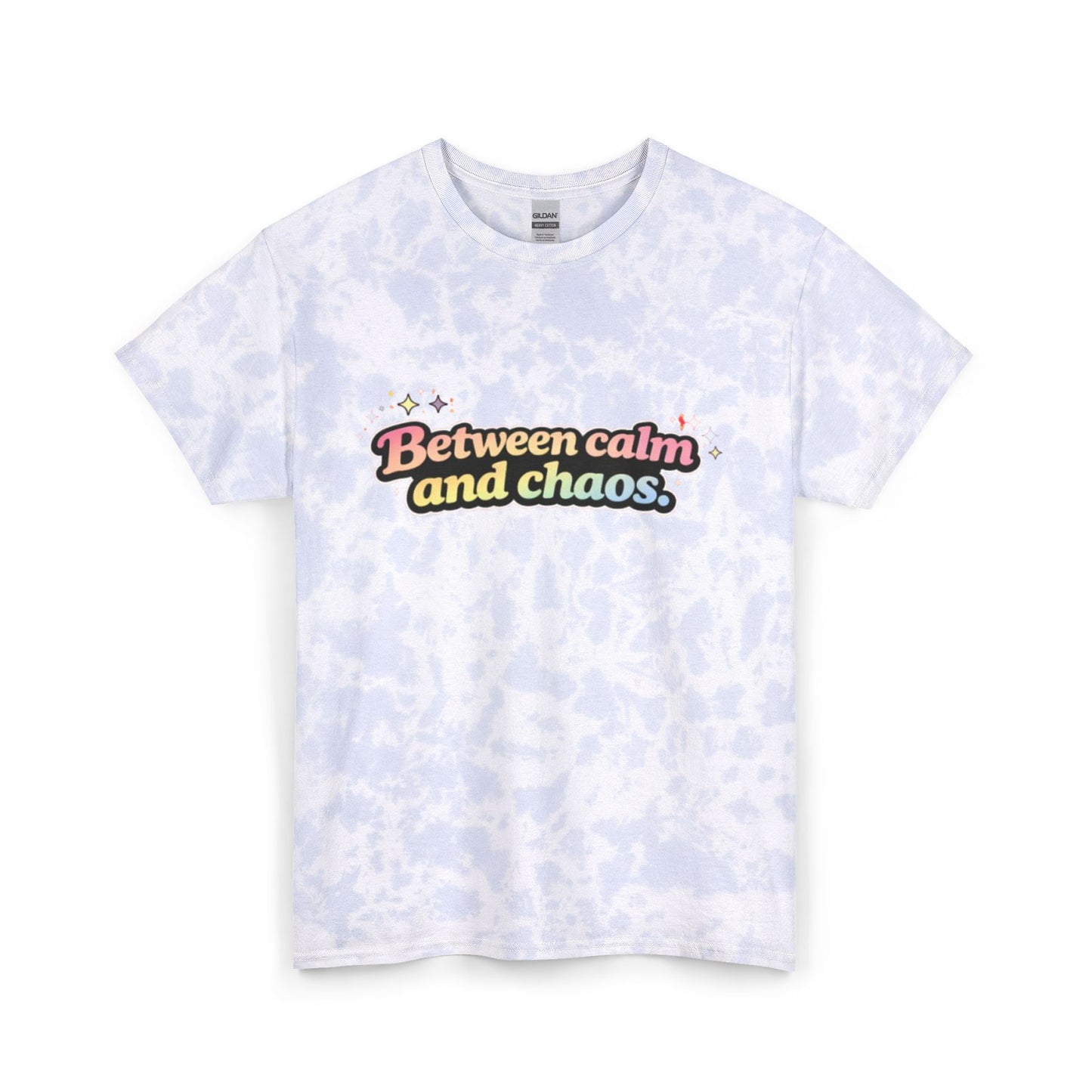 "Between Calm and Chaos" Tie-Dye Retro Graphic Tee