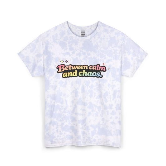 "Between Calm and Chaos" Tie-Dye Retro Graphic Tee