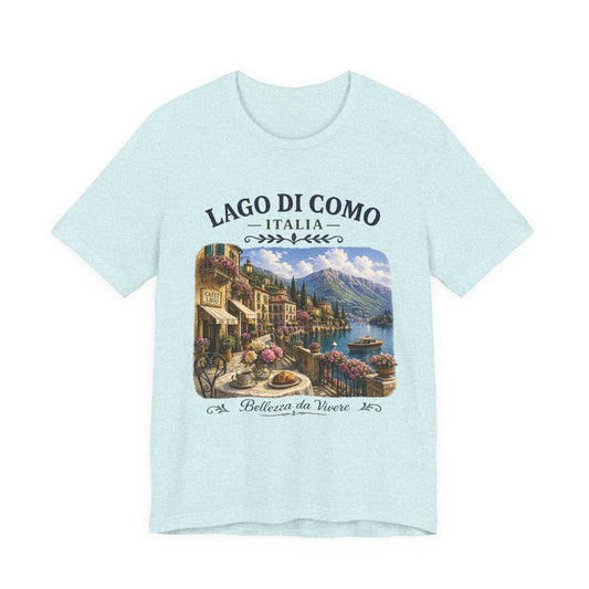 Lago di Como Italia Vintage Graphic Tee – Elegant Lakefront Italian Aesthetic Shirt