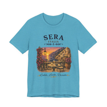 Sera Italia Vintage Graphic Tee – Golden Italian Sunset Coastal Shirt