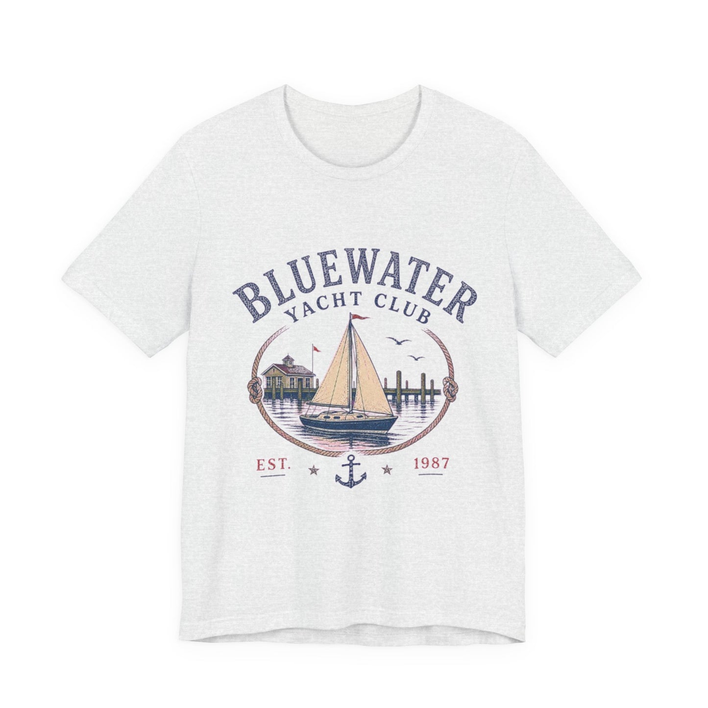 Bluewater Yacht Club Vintage Graphic Tee – Retro Nautical Style Shirt