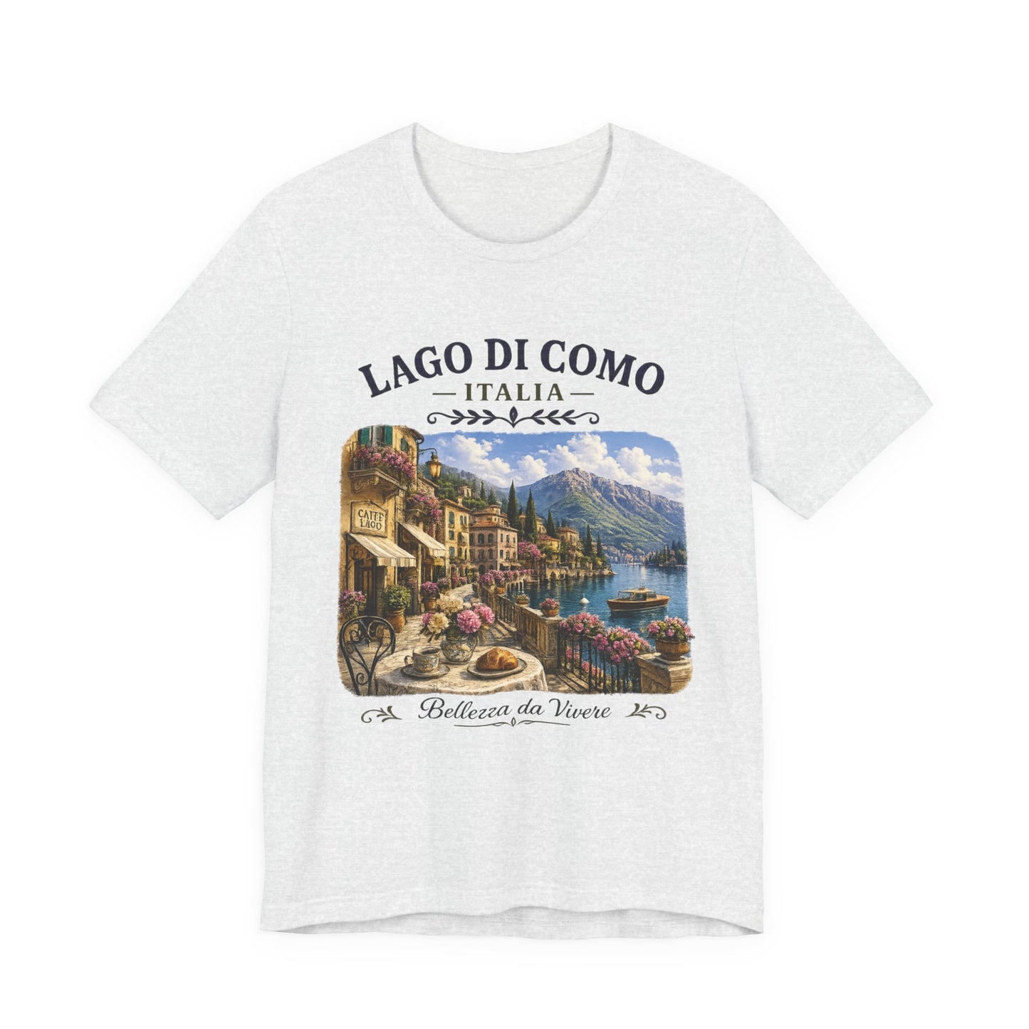 Lago di Como Italia Vintage Graphic Tee – Elegant Lakefront Italian Aesthetic Shirt