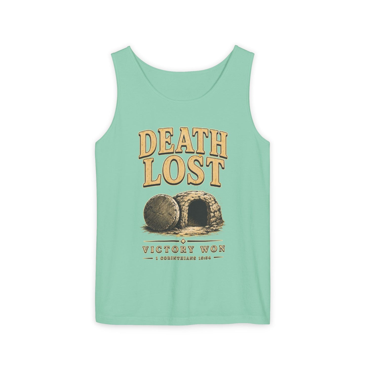 Death Lost Victory Won Christian Graphic Tank