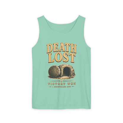 Death Lost Victory Won Christian Graphic Tank