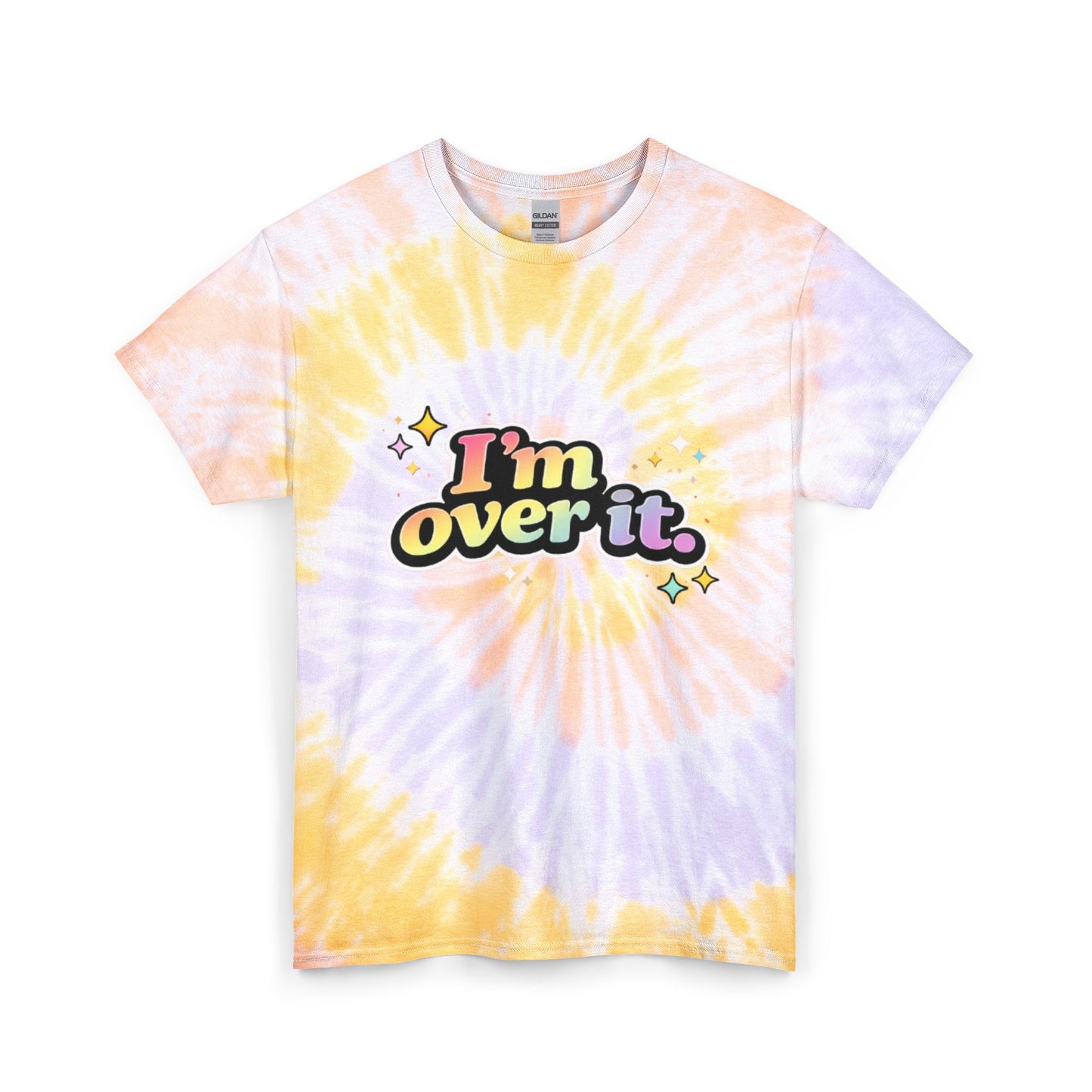 "I'm Over It." Tie-Dye Retro Graphic Tee