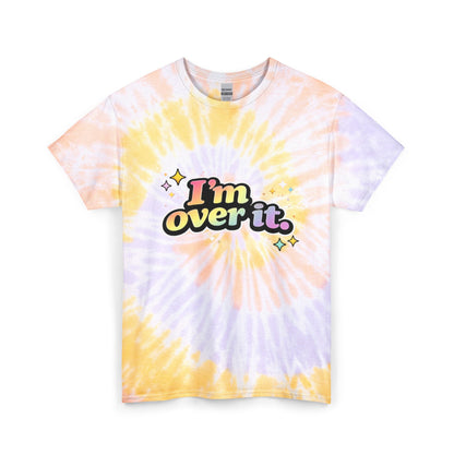 "I'm Over It." Tie-Dye Retro Graphic Tee