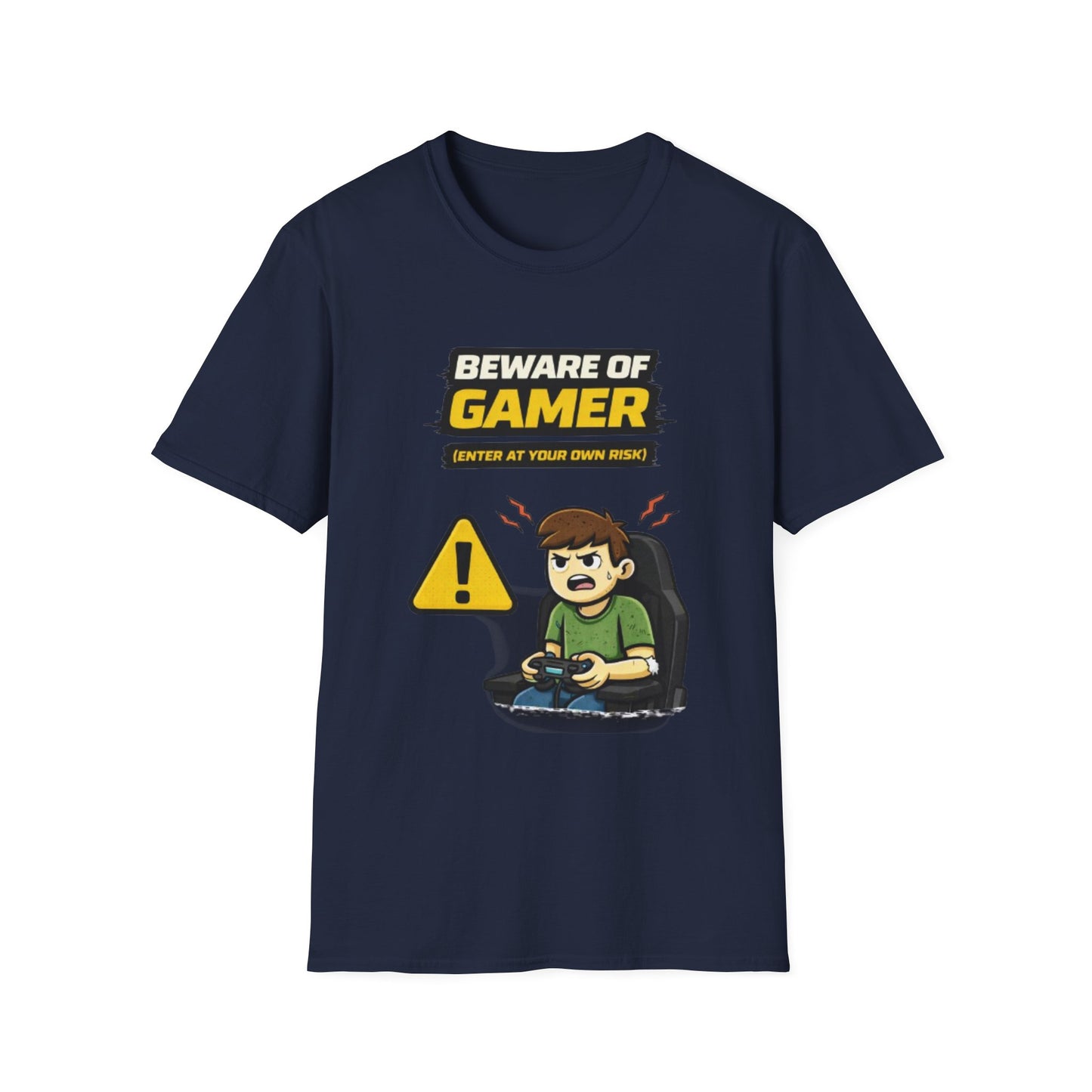 "Beware of Gamer T-Shirt" Funny Gamer Graphic Tee