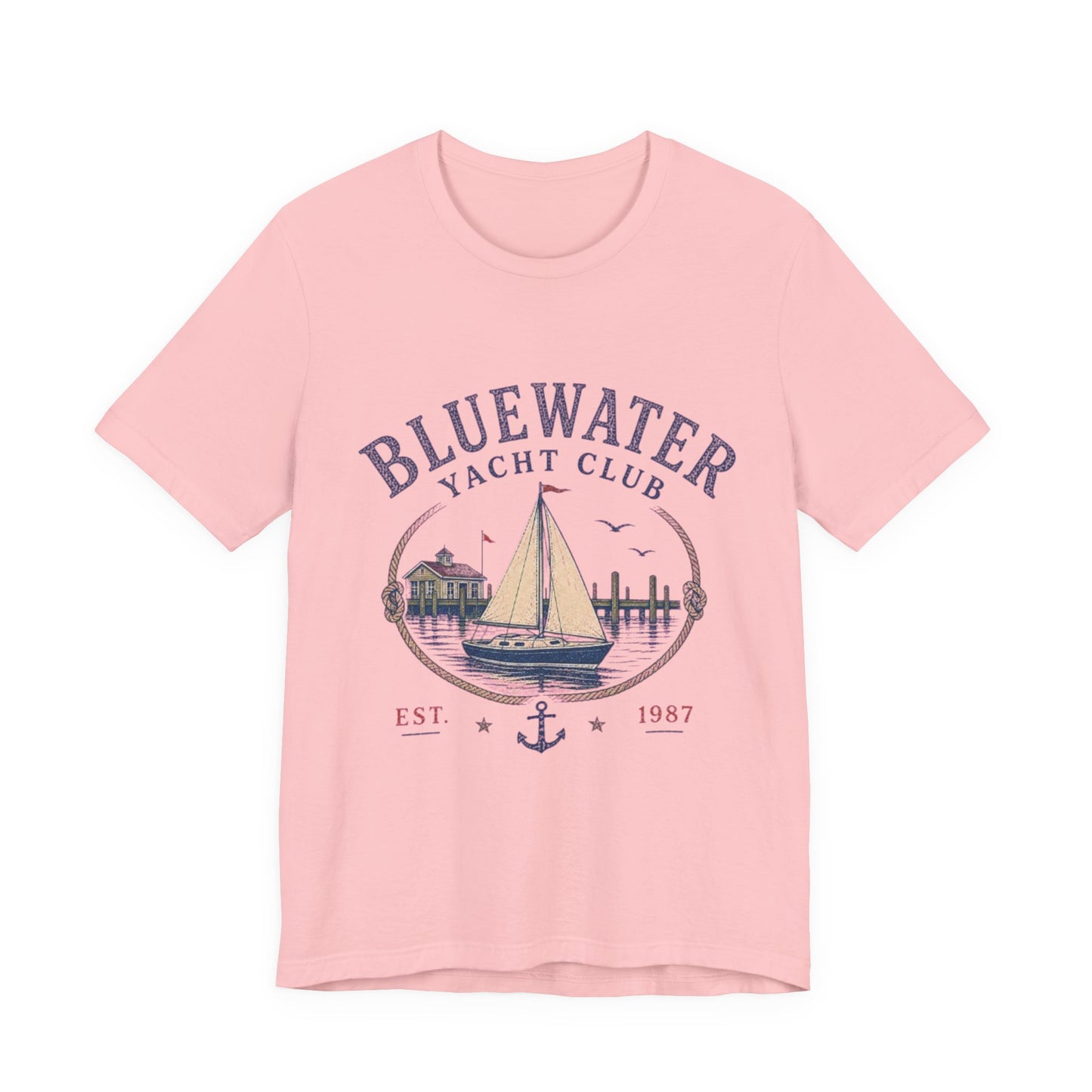 Bluewater Yacht Club Vintage Graphic Tee – Retro Nautical Style Shirt