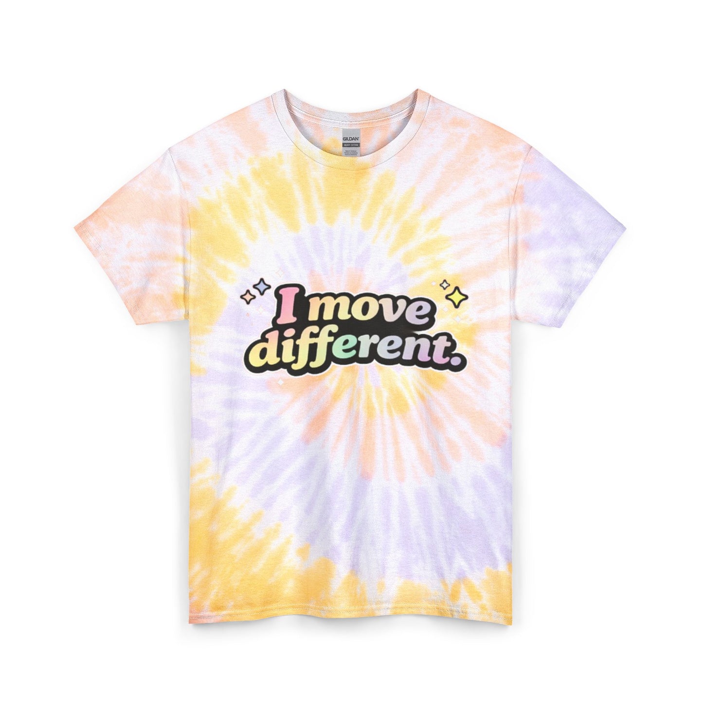 "I Move Different" Tie-Dye Retro Graphic Tee
