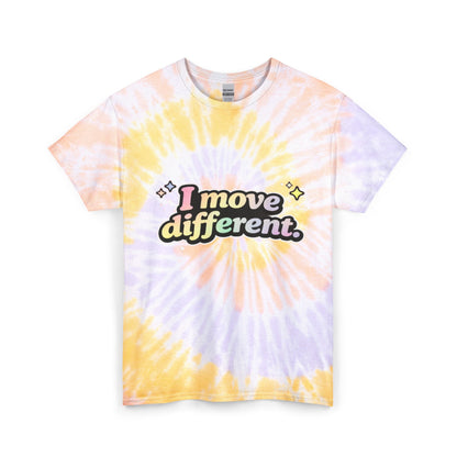 "I Move Different" Tie-Dye Retro Graphic Tee